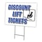 Signmission Discount Lift Tickets Yard & Stake outdoor plastic coroplast window, C-2436 Discount Lift Tickets C-2436 Discount Lift Tickets - alternate 1